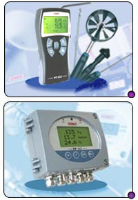 Messgeräte für Temperatur, Luftströmung, Feuchte